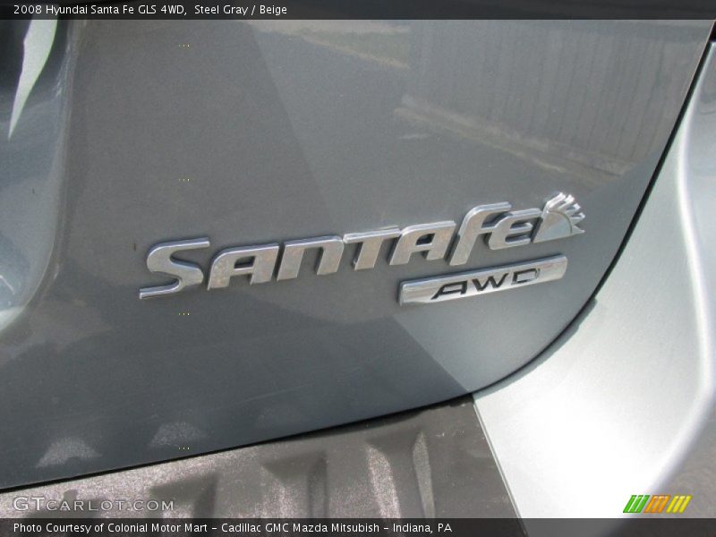 Steel Gray / Beige 2008 Hyundai Santa Fe GLS 4WD