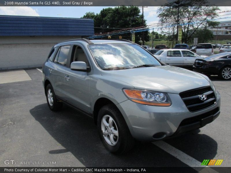 Steel Gray / Beige 2008 Hyundai Santa Fe GLS 4WD