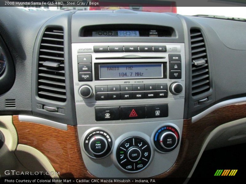 Steel Gray / Beige 2008 Hyundai Santa Fe GLS 4WD
