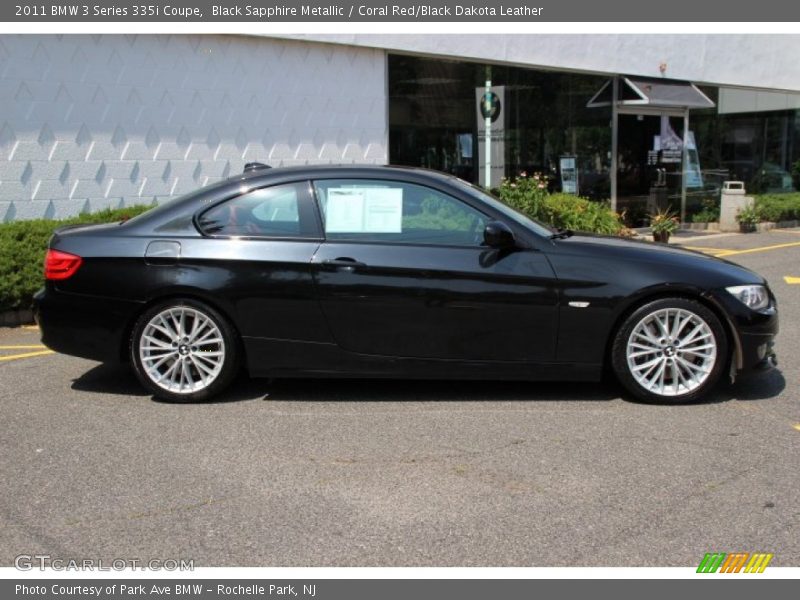 Black Sapphire Metallic / Coral Red/Black Dakota Leather 2011 BMW 3 Series 335i Coupe