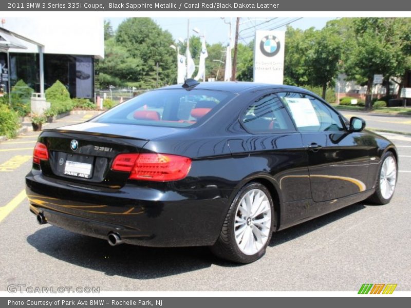 Black Sapphire Metallic / Coral Red/Black Dakota Leather 2011 BMW 3 Series 335i Coupe