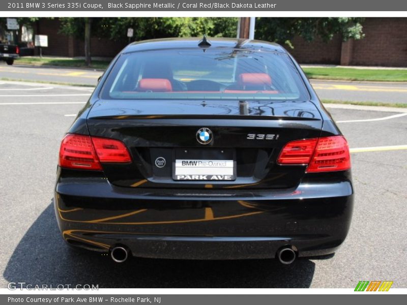 Black Sapphire Metallic / Coral Red/Black Dakota Leather 2011 BMW 3 Series 335i Coupe