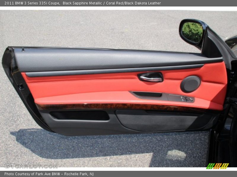 Black Sapphire Metallic / Coral Red/Black Dakota Leather 2011 BMW 3 Series 335i Coupe