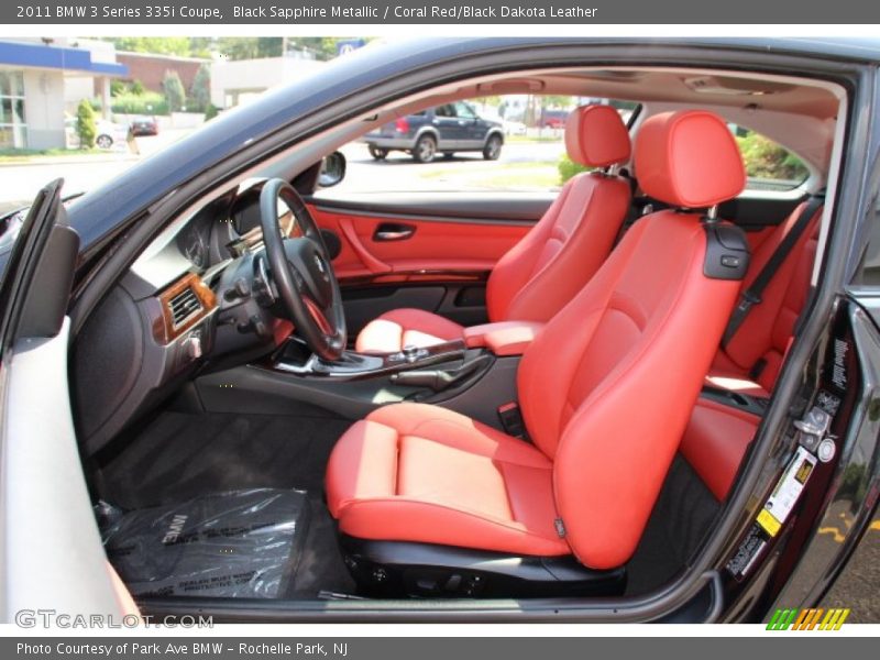 Black Sapphire Metallic / Coral Red/Black Dakota Leather 2011 BMW 3 Series 335i Coupe