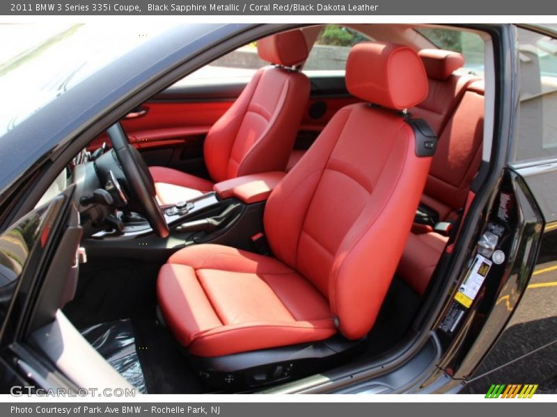 Black Sapphire Metallic / Coral Red/Black Dakota Leather 2011 BMW 3 Series 335i Coupe