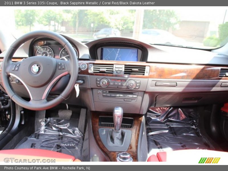 Black Sapphire Metallic / Coral Red/Black Dakota Leather 2011 BMW 3 Series 335i Coupe