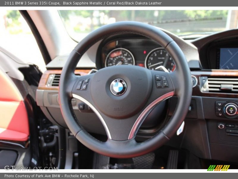Black Sapphire Metallic / Coral Red/Black Dakota Leather 2011 BMW 3 Series 335i Coupe