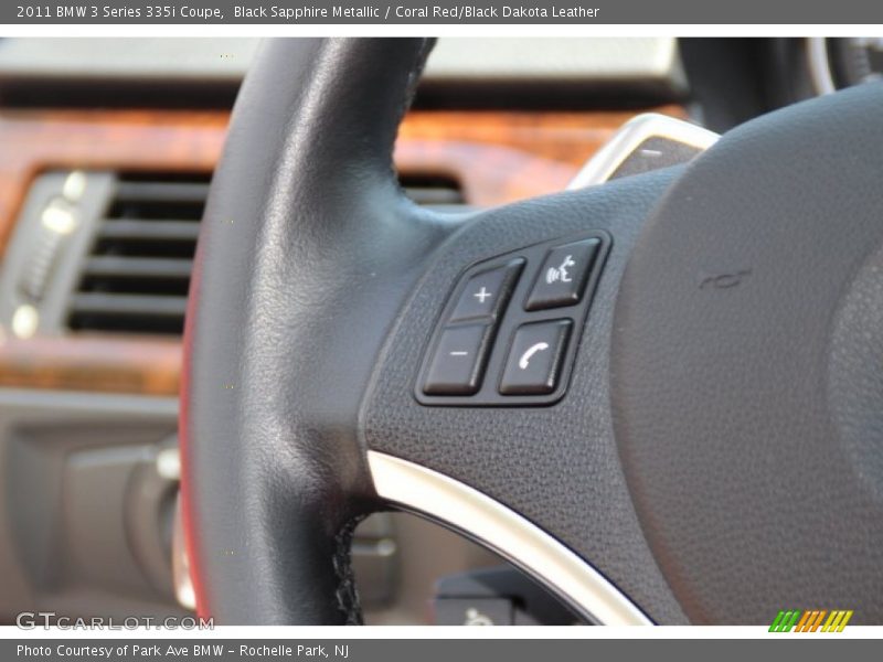 Black Sapphire Metallic / Coral Red/Black Dakota Leather 2011 BMW 3 Series 335i Coupe