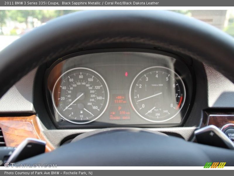 Black Sapphire Metallic / Coral Red/Black Dakota Leather 2011 BMW 3 Series 335i Coupe