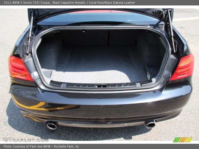 Black Sapphire Metallic / Coral Red/Black Dakota Leather 2011 BMW 3 Series 335i Coupe
