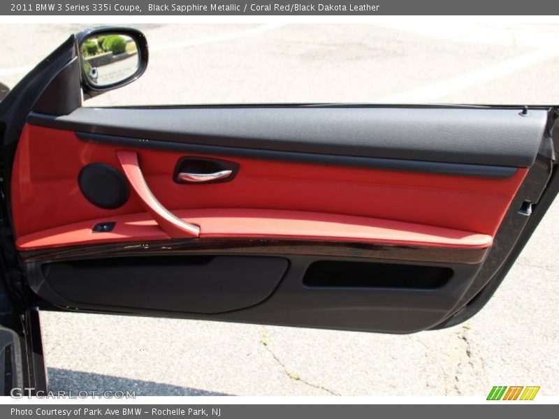 Black Sapphire Metallic / Coral Red/Black Dakota Leather 2011 BMW 3 Series 335i Coupe