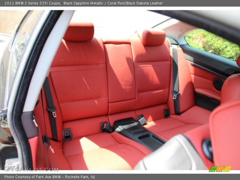 Black Sapphire Metallic / Coral Red/Black Dakota Leather 2011 BMW 3 Series 335i Coupe