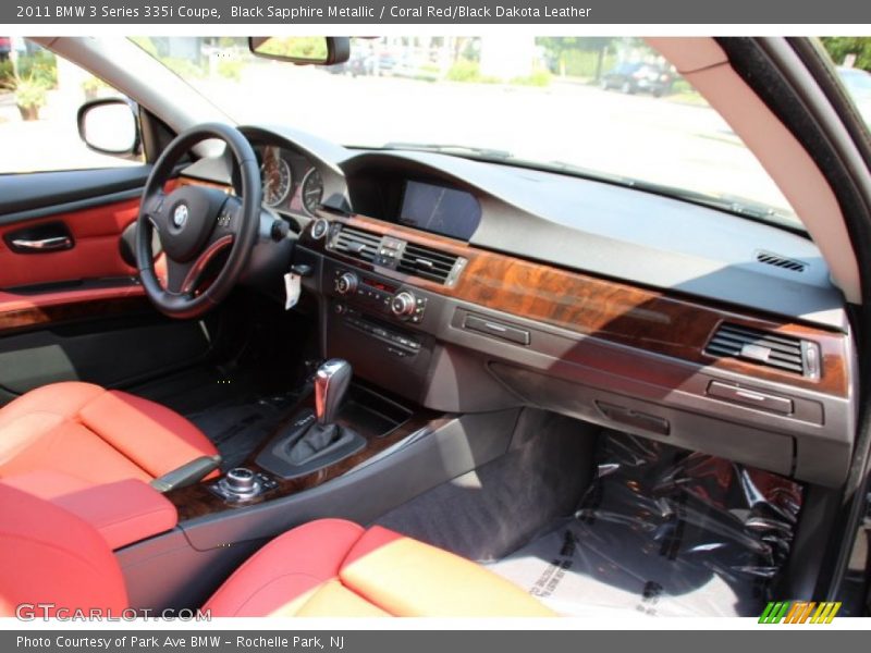 Black Sapphire Metallic / Coral Red/Black Dakota Leather 2011 BMW 3 Series 335i Coupe