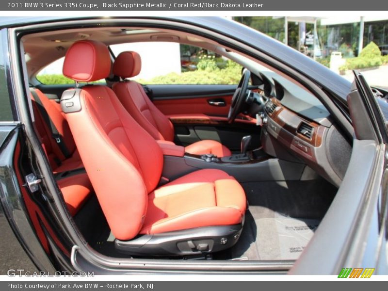 Black Sapphire Metallic / Coral Red/Black Dakota Leather 2011 BMW 3 Series 335i Coupe
