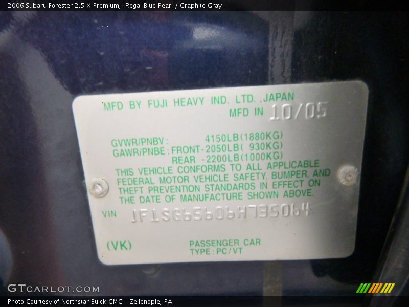 Regal Blue Pearl / Graphite Gray 2006 Subaru Forester 2.5 X Premium