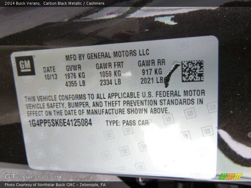 Carbon Black Metallic / Cashmere 2014 Buick Verano