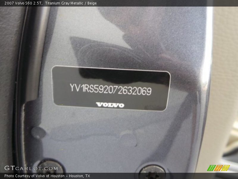 Titanium Gray Metallic / Beige 2007 Volvo S60 2.5T