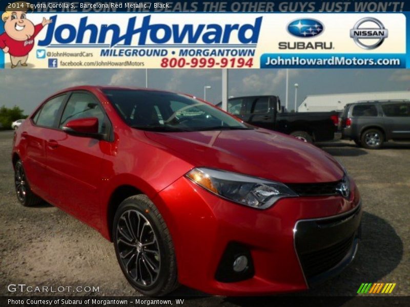 Barcelona Red Metallic / Black 2014 Toyota Corolla S