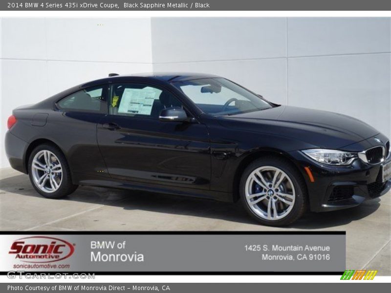Black Sapphire Metallic / Black 2014 BMW 4 Series 435i xDrive Coupe