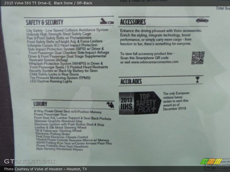 Black Stone / Off-Black 2015 Volvo S60 T5 Drive-E