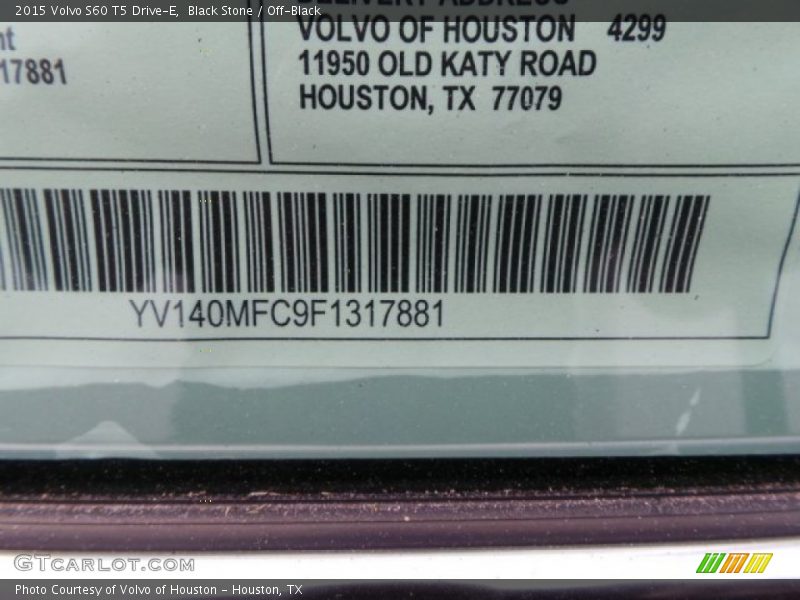 Black Stone / Off-Black 2015 Volvo S60 T5 Drive-E