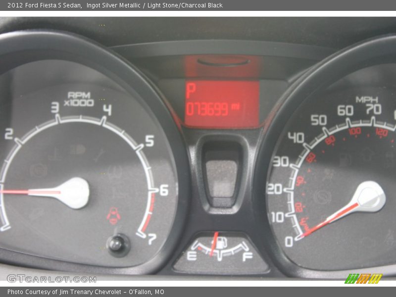 Ingot Silver Metallic / Light Stone/Charcoal Black 2012 Ford Fiesta S Sedan