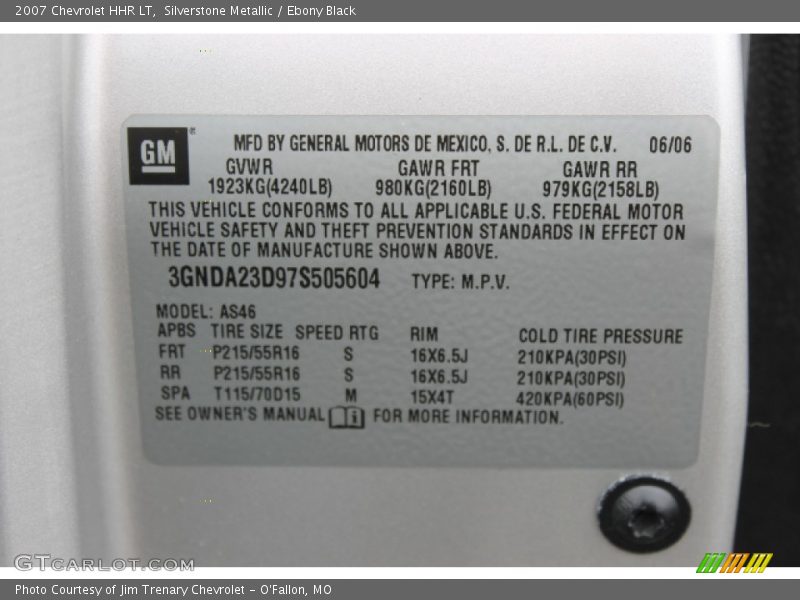 Silverstone Metallic / Ebony Black 2007 Chevrolet HHR LT