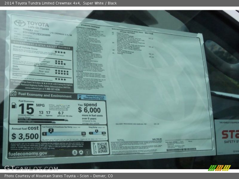 Super White / Black 2014 Toyota Tundra Limited Crewmax 4x4