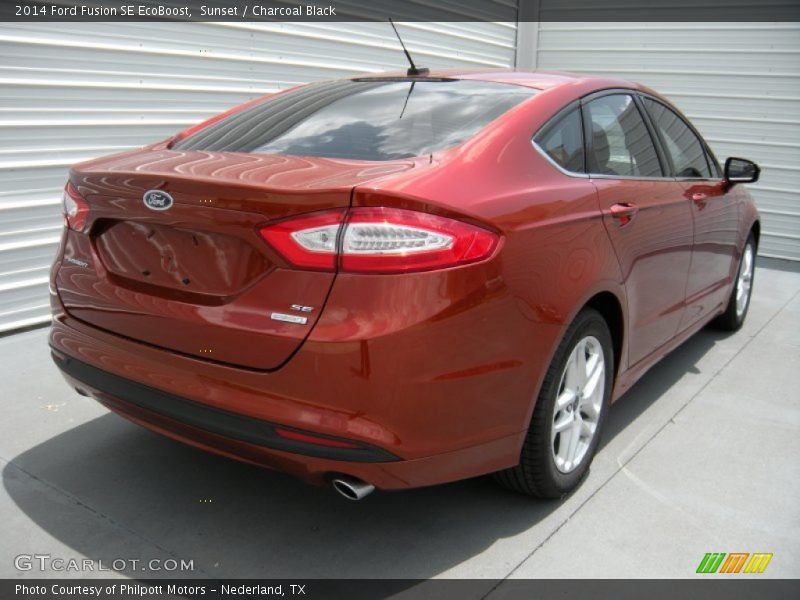 Sunset / Charcoal Black 2014 Ford Fusion SE EcoBoost