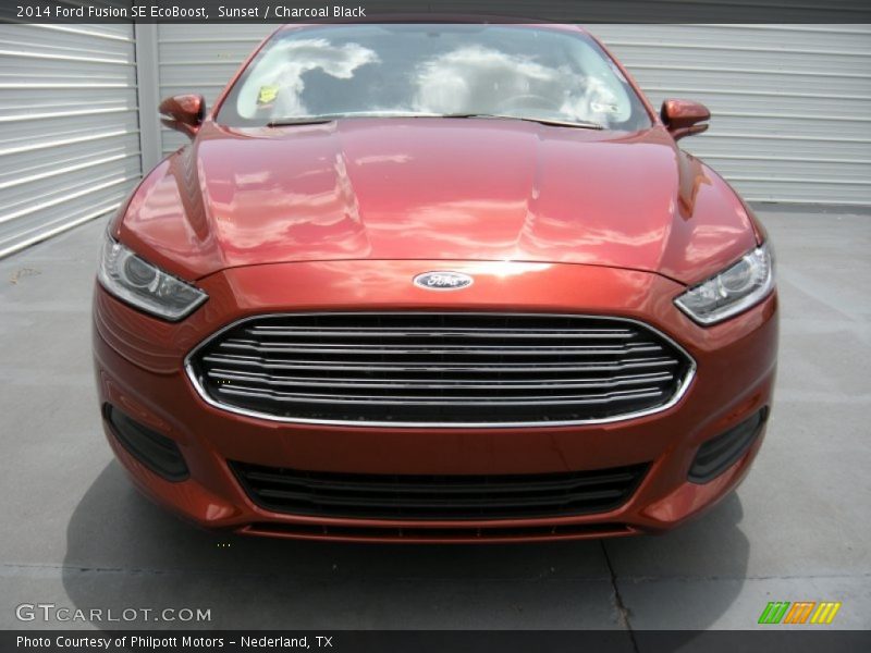 Sunset / Charcoal Black 2014 Ford Fusion SE EcoBoost