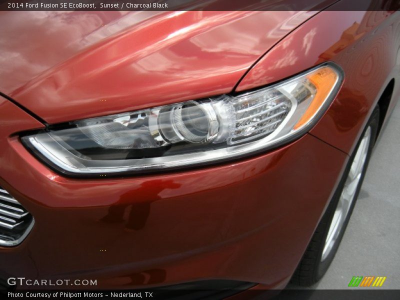 Sunset / Charcoal Black 2014 Ford Fusion SE EcoBoost