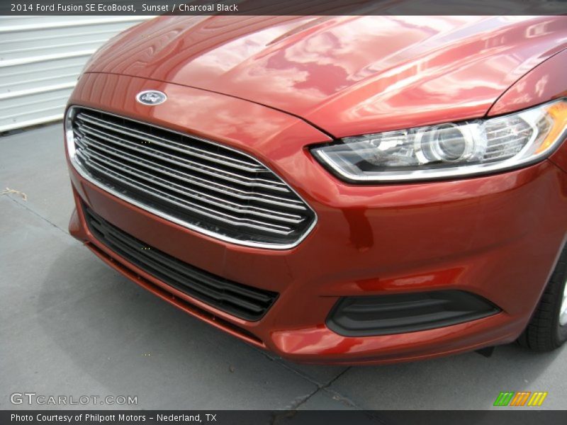 Sunset / Charcoal Black 2014 Ford Fusion SE EcoBoost