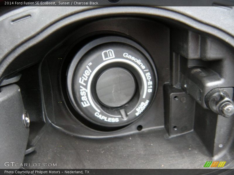 Sunset / Charcoal Black 2014 Ford Fusion SE EcoBoost