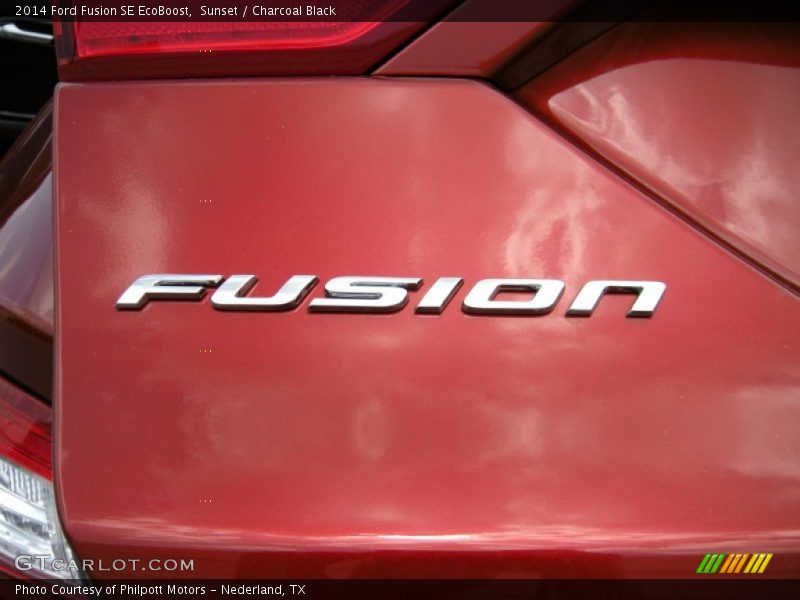Sunset / Charcoal Black 2014 Ford Fusion SE EcoBoost
