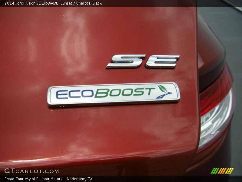 Sunset / Charcoal Black 2014 Ford Fusion SE EcoBoost