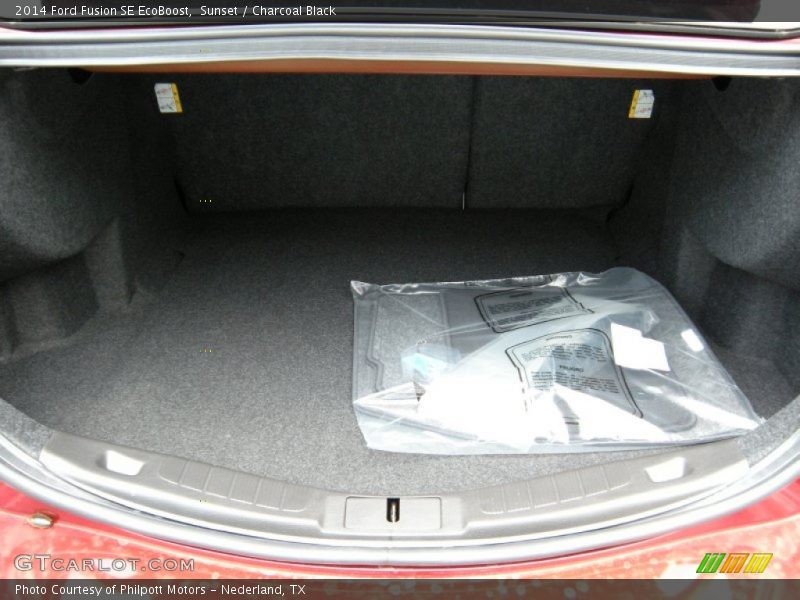 Sunset / Charcoal Black 2014 Ford Fusion SE EcoBoost