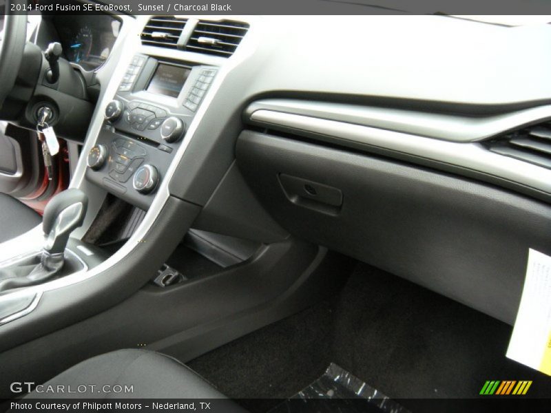 Sunset / Charcoal Black 2014 Ford Fusion SE EcoBoost