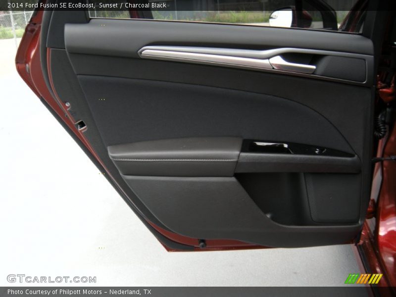 Sunset / Charcoal Black 2014 Ford Fusion SE EcoBoost