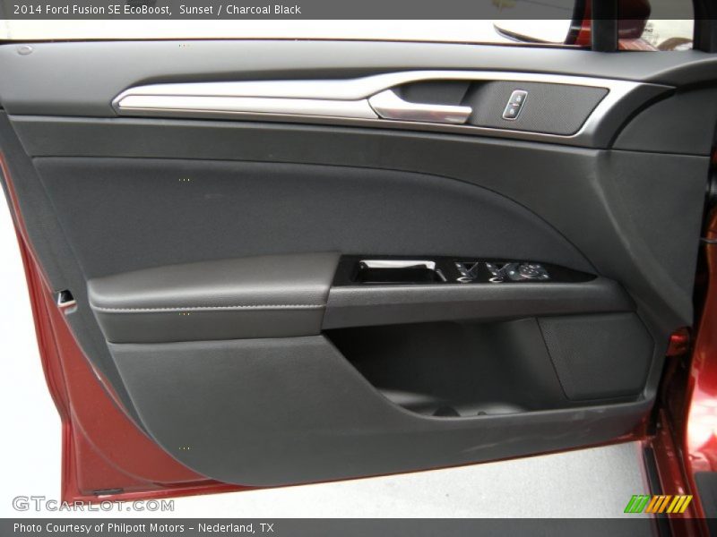 Sunset / Charcoal Black 2014 Ford Fusion SE EcoBoost