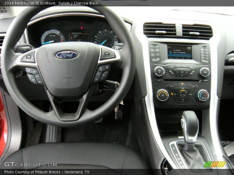 Sunset / Charcoal Black 2014 Ford Fusion SE EcoBoost