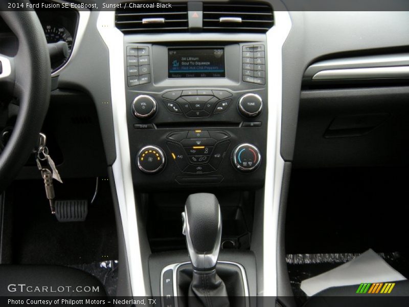 Sunset / Charcoal Black 2014 Ford Fusion SE EcoBoost
