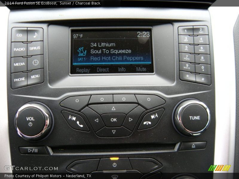 Sunset / Charcoal Black 2014 Ford Fusion SE EcoBoost