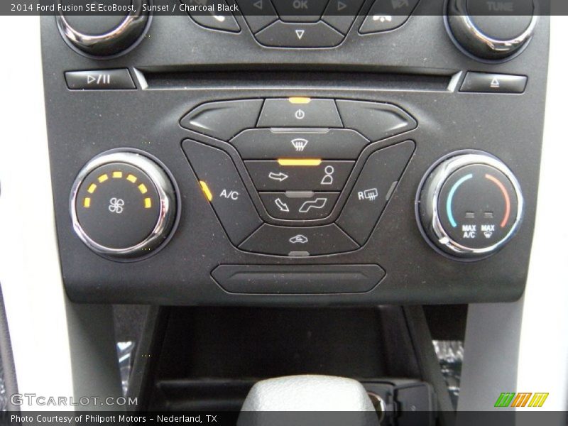 Sunset / Charcoal Black 2014 Ford Fusion SE EcoBoost