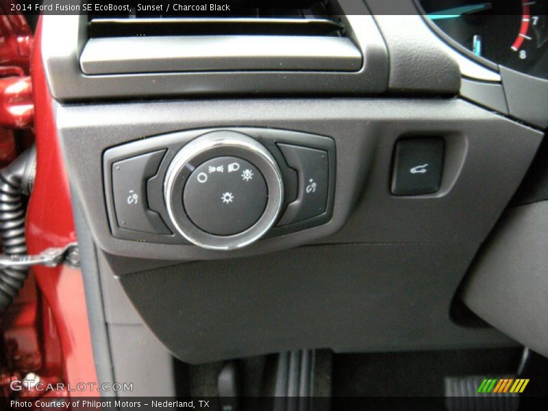 Sunset / Charcoal Black 2014 Ford Fusion SE EcoBoost