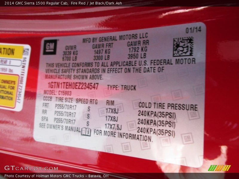 Fire Red / Jet Black/Dark Ash 2014 GMC Sierra 1500 Regular Cab