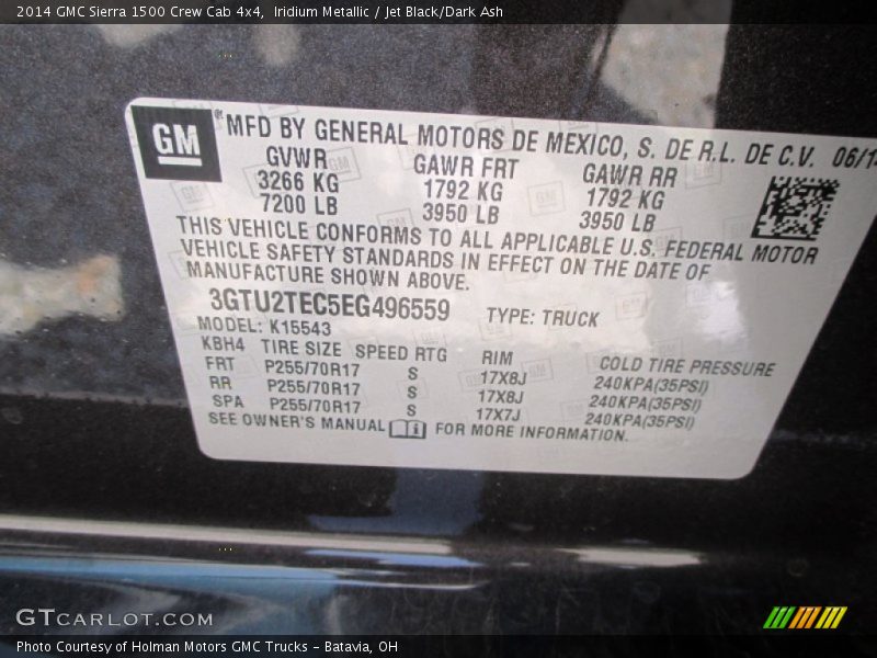 Iridium Metallic / Jet Black/Dark Ash 2014 GMC Sierra 1500 Crew Cab 4x4