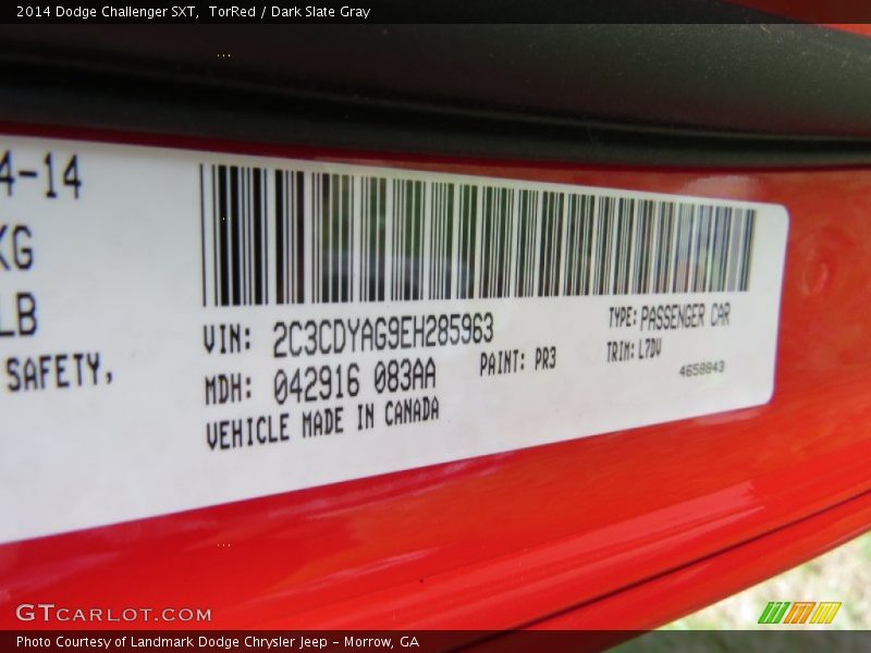 TorRed / Dark Slate Gray 2014 Dodge Challenger SXT