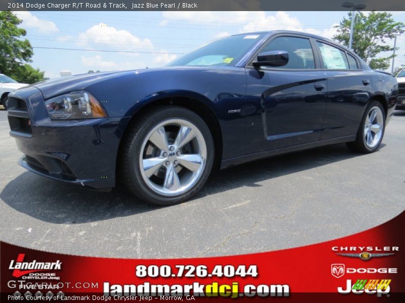 Jazz Blue Pearl / Black 2014 Dodge Charger R/T Road & Track