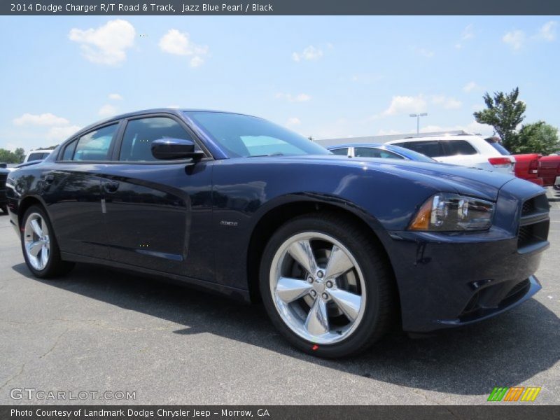 Jazz Blue Pearl / Black 2014 Dodge Charger R/T Road & Track