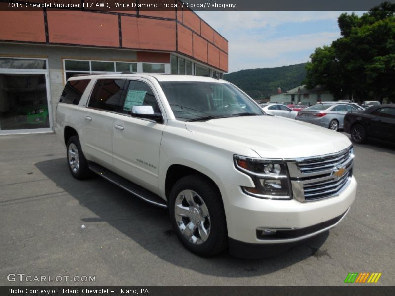 White Diamond Tricoat / Cocoa/Mahogany 2015 Chevrolet Suburban LTZ 4WD